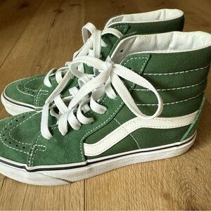 Vans Green and White High-Top Sneakers